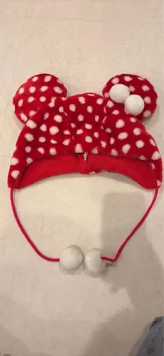 ディズニー　ファンキャップ　ミニー　赤ドット