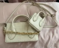 ZARA ホワイト クロコダイル風ショルダーバッグ セット