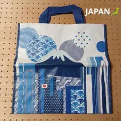 COSTCO エコバッグ富士山　日本　 青色系デザイン　和風
