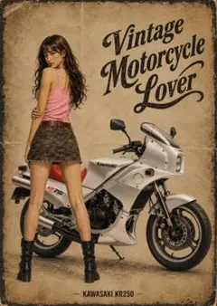 Vintage Motorcycle アートポスター Ａ4サイズ