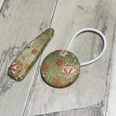 L24★くるみボタンヘアゴム＆くるみボタンヘアゴム 和柄　鞠柄　ハンドメイド