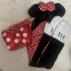 ミニー マフラーキャップ ポップコーンバケット 2点セット売り