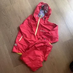 【120】mont-bell 赤 レインウェア上下