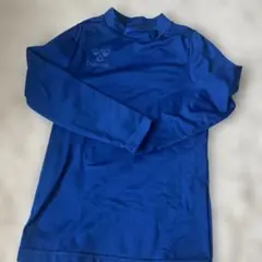 美品　サッカーhummelインナーシャツ　130 青 長袖 jrあったかインナー