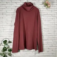 10.【UNIQLO】バーガンディ ヒートテック　レディースL タートルネック