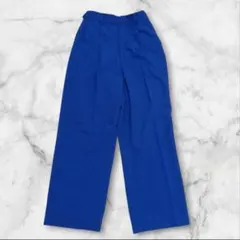 美品【ローリーズファーム】ワイドパンツ　スラックス　テーパード　ブルー　キレカジ