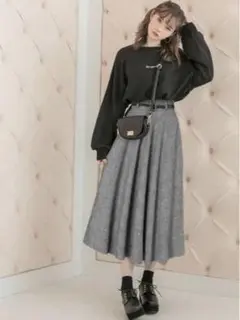 GRL グレンチェックフレアスカート