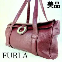 【美品】FURLA フルラ エリザベス トートバッグ レザー ボルドー レッドのサムネイル