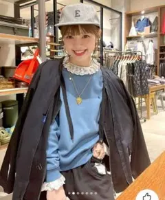 タイムセール★ニコアンド【新品】アソート襟レイヤードブラウス　レース白