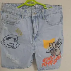 ZARA グラフィック デニム ハーフパンツ EUR40のサムネイル