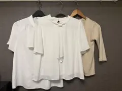 白ブラウス2枚＋ラメカーディガン 3点セット