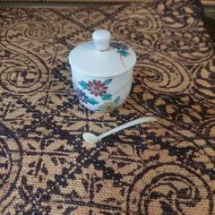 花柄陶器七味入れ⭐プラスチックサジ付き⭐京清水⭐ミニサイズのサムネイル
