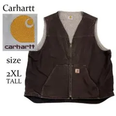 Carhartt カーハート V26 ダックベスト ボア 裏地ブラウン 2XL - メルカリ