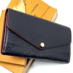 良品 ルイヴィトン モノグラム アンプラント ポルトフォイユ サラ 財布 青系