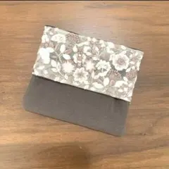 ハンドメイド　ポケットティッシュケース　インド刺繍ポーチ　ブラウン　可愛い　綺麗