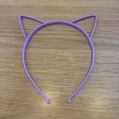 猫耳デザイン 紫色カチューシャ