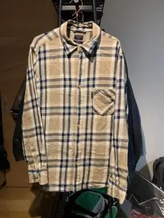 BACK NUMBER X-LARGE ネルシャツ ベージュ・ネイビー