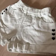 BABYDOLL ハート刺繍 ホワイト半ズボン ショーパン