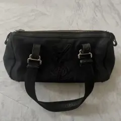 YSL ブラックナイロンハンドバッグ