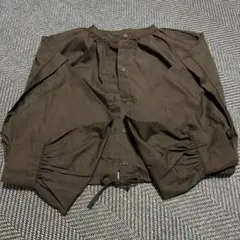 ダークブラウン ボタン付き長袖シャツのサムネイル