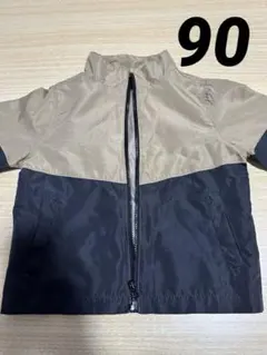 ジッパー付きジャケット ベージュ・黒