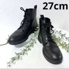 【美品】【GU】リアルレザーレースアップブーツ　27cm