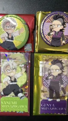 鬼滅の刃 不死川実弥 玄弥 中国限定 非遺シリーズ アクリルチケット 缶バッジ