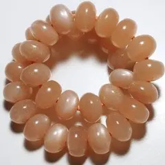 オレンジサンムーンストーン そろばん みかんカット ブレスレット 8mm15cm