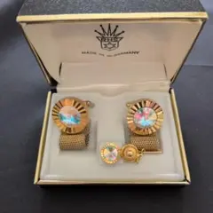 RHS ゴールドカフリンクスとタイピンセット