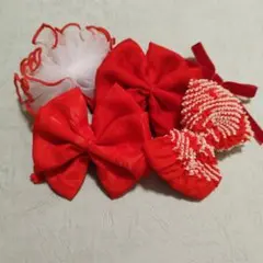 りぼん　髪飾り 鹿の子　チュール　七五三　ヘッドドレス アンティーク 852