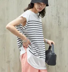 【CIAOPANIC TYPY】ボーダーBIGノースリーブTee