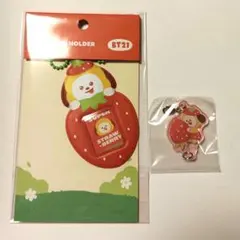 BT21 ミニフォトホルダー　STRAWBERRY チャーム　CHIMMY