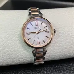 ◆極美品◆ルキア グロウ ダイヤ ソーラー電波 チタン 1B32 セイコー 時計