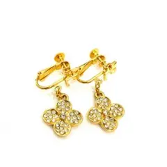 Y502-255　Courregesクレージュ　イヤリング　フラワー　ゴールド