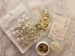 ネイルパーツセット★ネイル★パール★ストーン★ラメ★シェル風