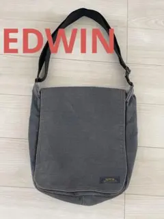 EDWIN ショルダーバッグ グレー キャンバス