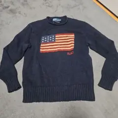 POLO by Ralph Lauren 星条旗 ニット リネンシルク ネイビー