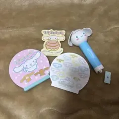 シナモロール　メモ帳、シール&扇風機セット