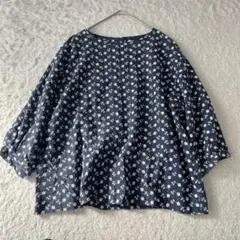 green lace madeグリーンレースメイド　約5分袖　刺繍 プルオーバー