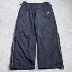 00s adidas アディダス ワイドナイロンパンツ テック系 黒 O Y2K