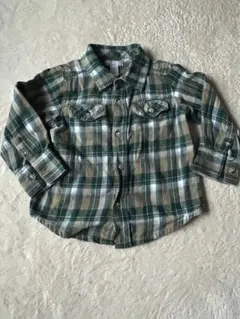 OLD NAVY 2T グリーン系チェック シャツ
