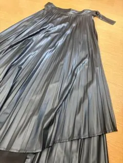 ZARA ブラック プリーツ ロング巻きスカート