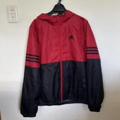 adidas ナイロンジャケット レッド ブラック