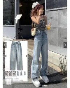 グレイル　ルーズストレートデニムパンツ[cu534]