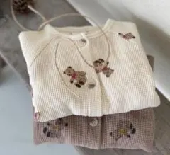 韓国子供服ロンパース（ブラウン90）