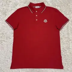 ⭐MONCLER⭐ ポロシャツ レッド 襟裏MONCLERロゴ入り XL - メルカリ