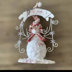 雪だるま★アンティークレトロ★クリスマス★デザイン置物。
