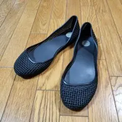 melissa メッシュ ラバーサンダル ブラック フラット USA6のサムネイル
