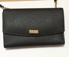美品 Kate Spade お財布ショルダー ブラック 斜め掛け可