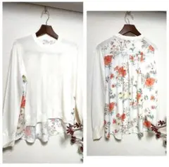 GLOBAL WORK ニット/花柄ブラウス切替